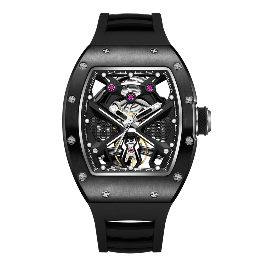 MEGIR Hollow Out Dial Men Mechanical Watch Fashion Stainless Steel Automatic Wristwatch Waterproof Watch Clock Montre Homme 9190-5-10