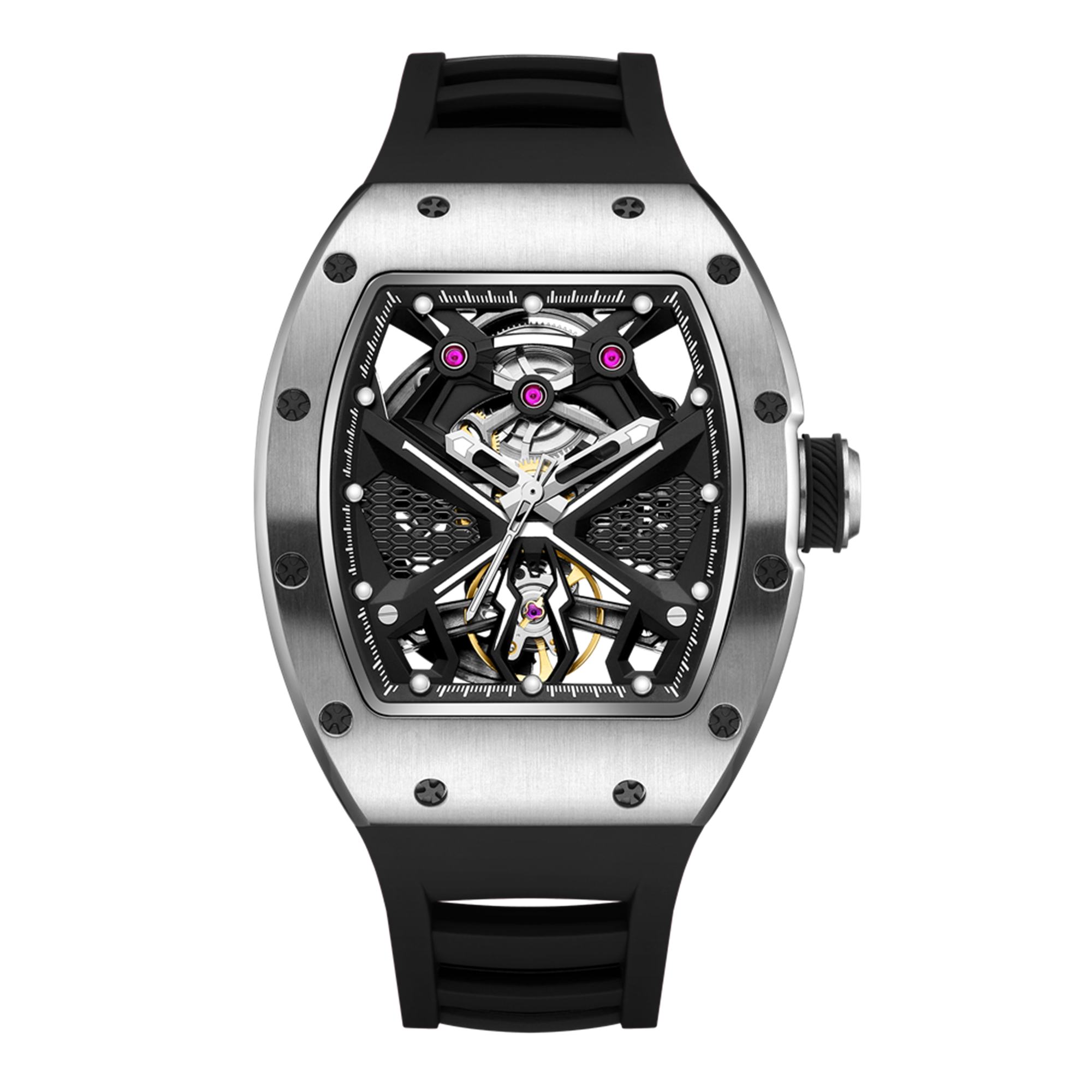MEGIR Hollow Out Dial Men Mechanical Watch Fashion Stainless Steel Automatic Wristwatch Waterproof Watch Clock Montre Homme 9190-5-11