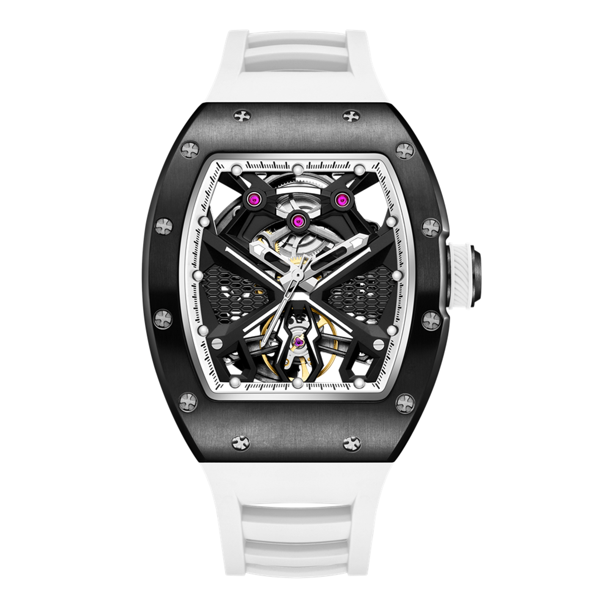 MEGIR Hollow Out Dial Men Mechanical Watch Fashion Stainless Steel Automatic Wristwatch Waterproof Watch Clock Montre Homme 9190-5-12