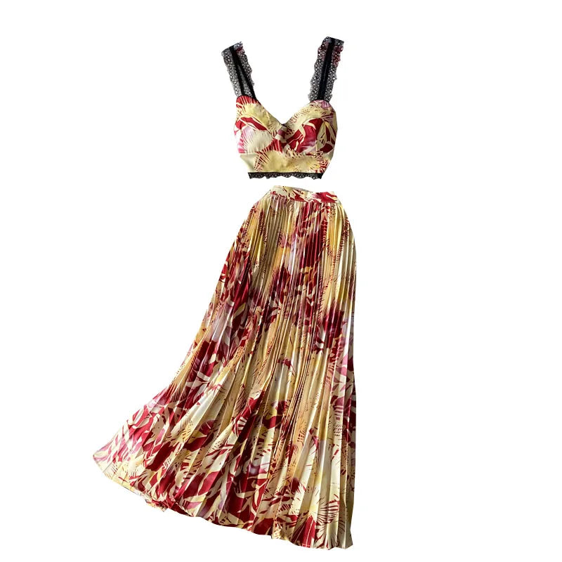 Elegant  Camisole Tank Top & Skirt