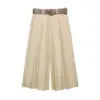 Women's  Spring Wide-Leg Shorts with Belt