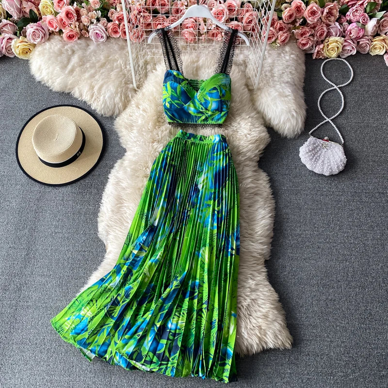 Elegant  Camisole Tank Top & Skirt