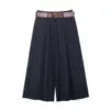 Women's  Spring Wide-Leg Shorts with Belt
