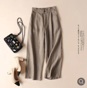 Linen Wide-leg Casual Pants