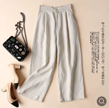 Linen Wide-leg Casual Pants
