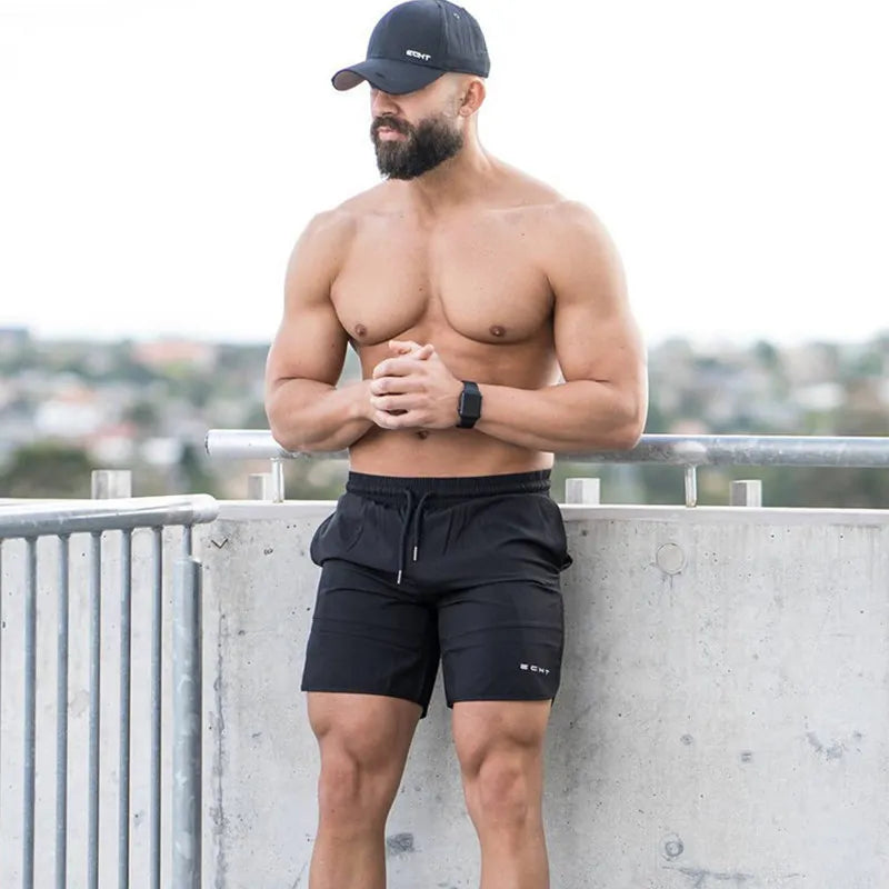 Men Gym Fitness Loose Shorts