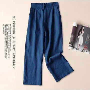 Linen Wide-leg Casual Pants