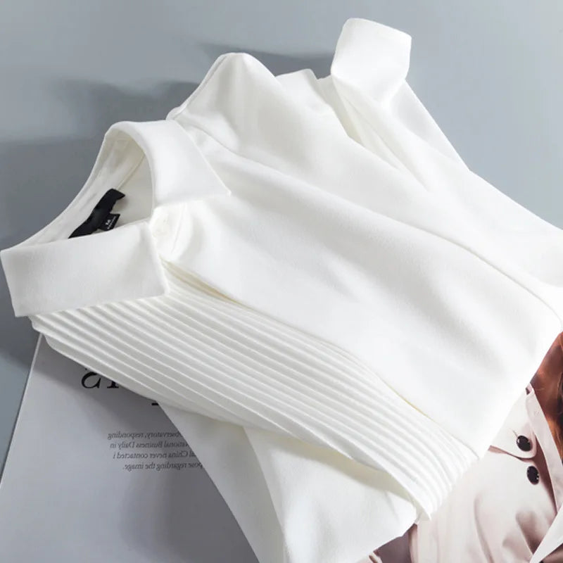 Versatile Chiffon White Long Sleeved Women's Shirts