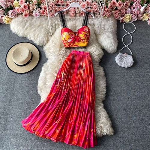 Elegant  Camisole Tank Top & Skirt