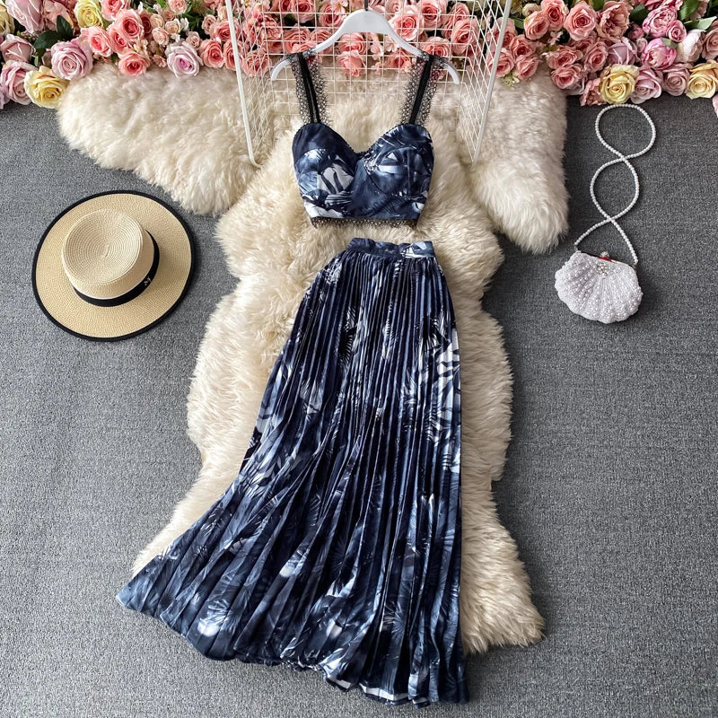 Elegant  Camisole Tank Top & Skirt