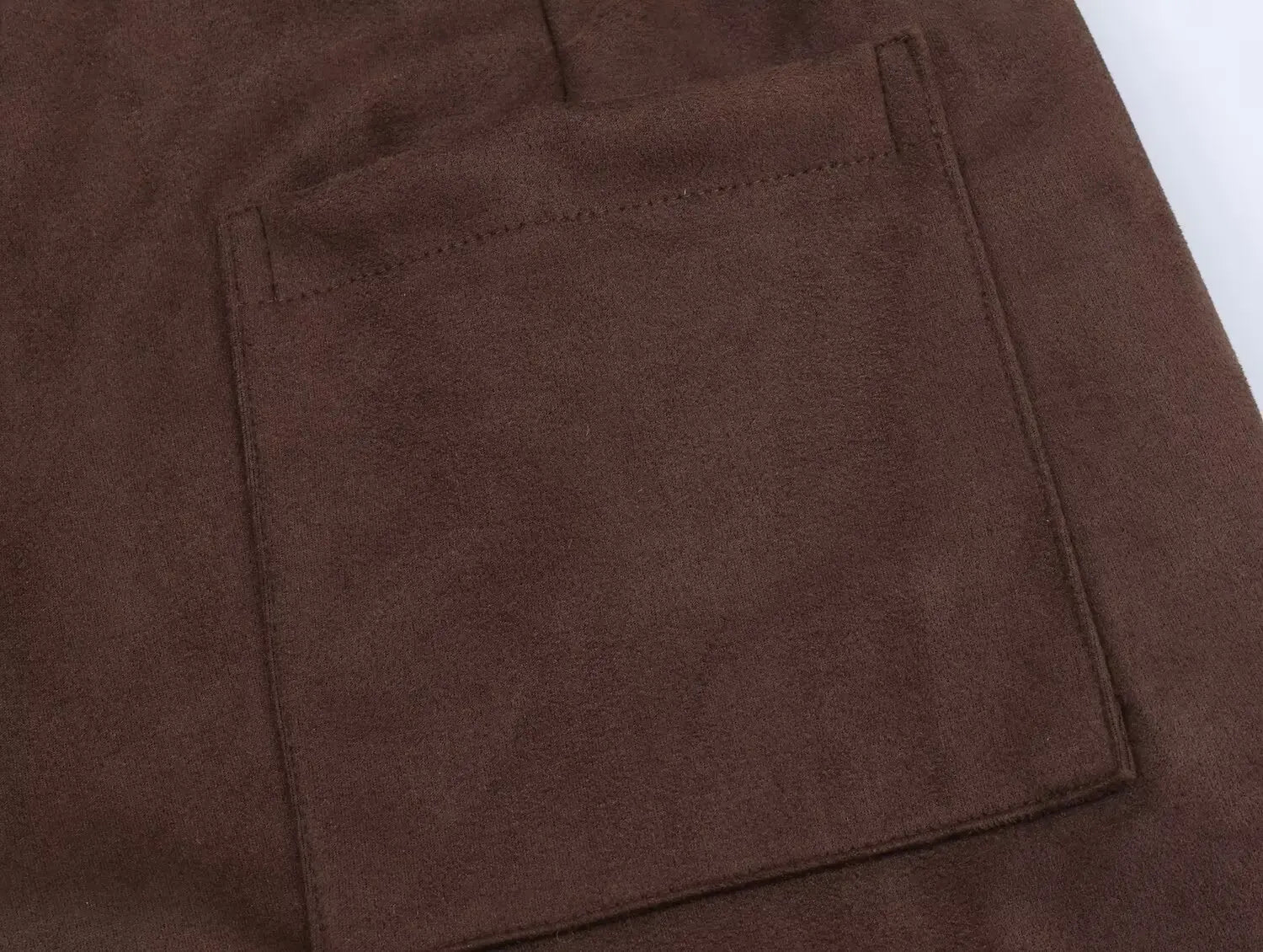 Versatile Suede Effect Hollow Hem Wide-leg Pants