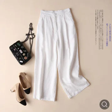 Linen Wide-leg Casual Pants