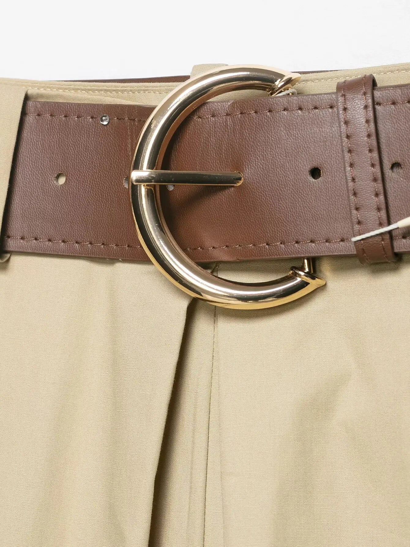 Women's  Spring Wide-Leg Shorts with Belt