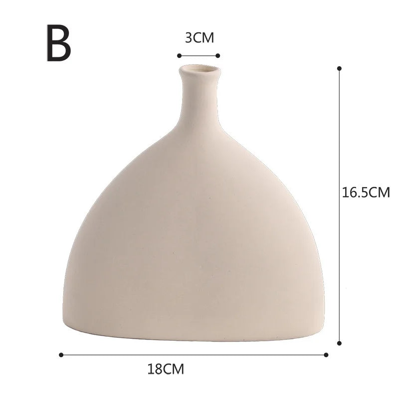 Nordic Polygon Circular Ceramic Vase