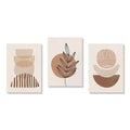 3pcs Abstract Boho Minimalist Artwork Canvas Painting Mid-Century Wall Art Moon Geometric Neutral  Modern Prints Room Wall Decor