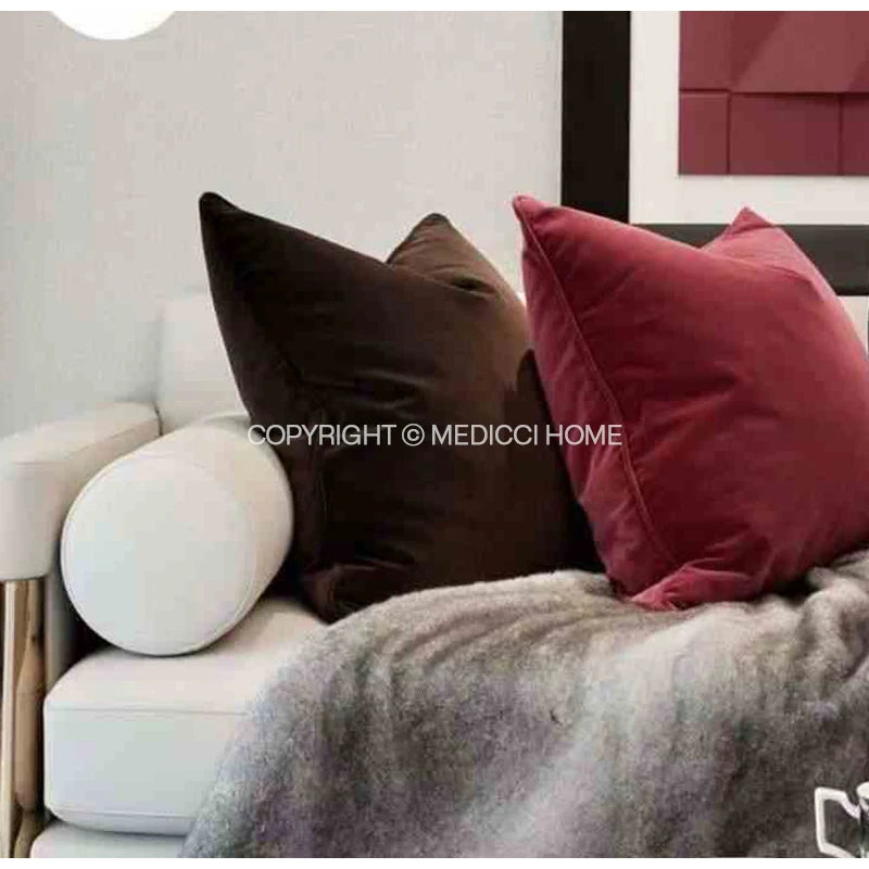 Medicci Home Luxurious Italy Velvet Pillowslip Throw Pillow Covers High Grade Solid Color Cushion Case For Living Room Sofa Bed