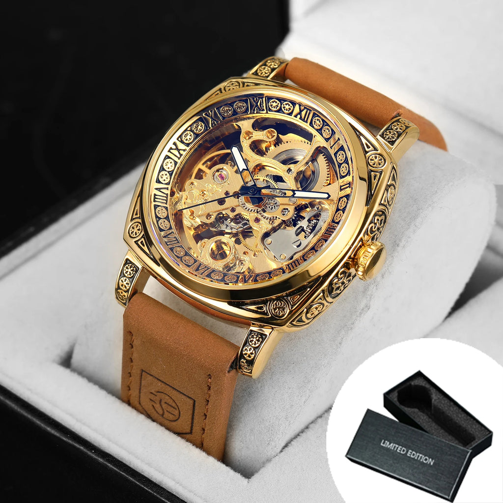 Forsining Royal Retro Skeleton Automatic Mechanical Watch for Men
