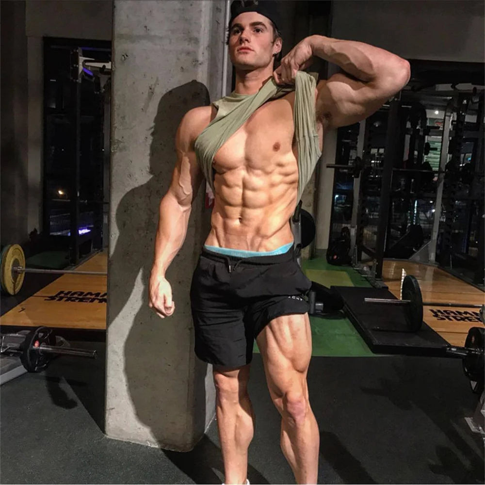 Men Gym Fitness Loose Shorts