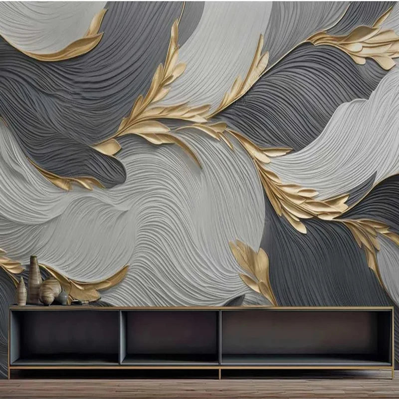 Custom 3D Wall Mural Creative Art Feather Geometric Patterns Photo Wallpaper Living Room TV Sofa Bedroom Papel De Parede Fresco