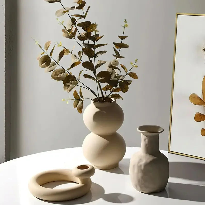 Nordic Polygon Circular Ceramic Vase