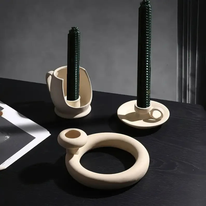 Nordic Polygon Circular Ceramic Vase