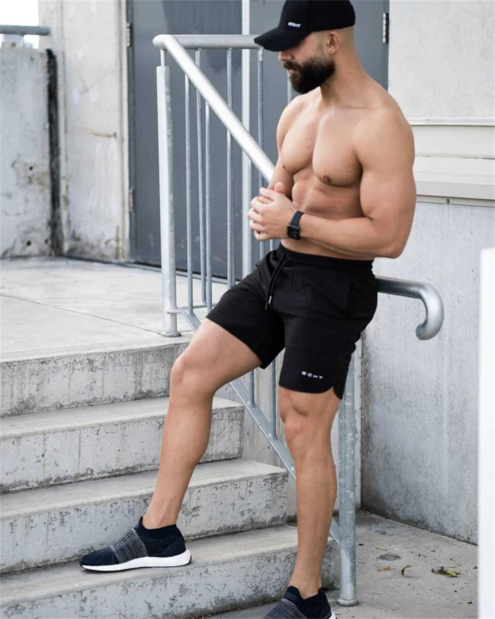 Men Gym Fitness Loose Shorts