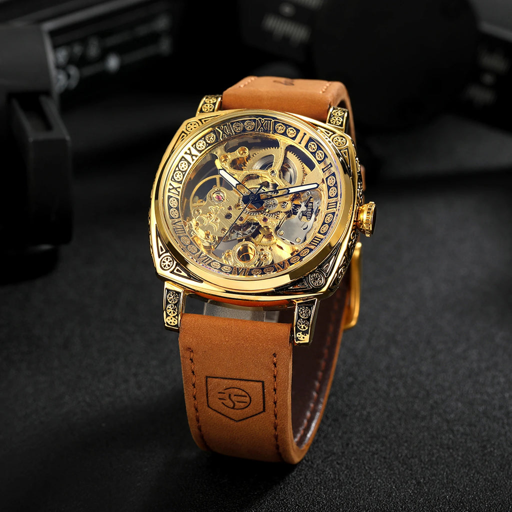 Forsining Royal Retro Skeleton Automatic Mechanical Watch for Men