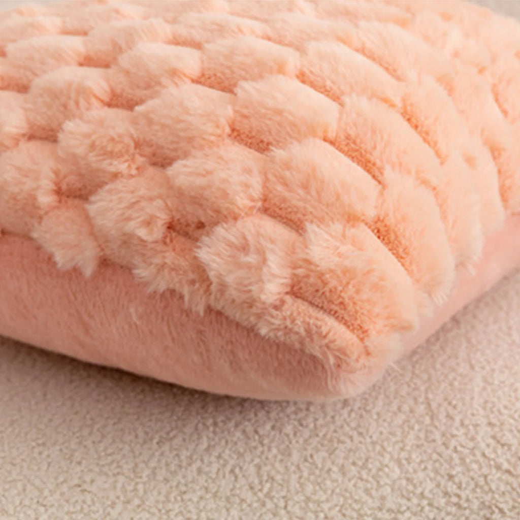 Pack of 2 artificial fur plush luxurious decorative throw pillow cover, for sofa, living room, and car interior（no pillowcore） ﻿