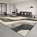 Nordic Light Luxury Stripes Carpet for Living Room Decor Soft Easy Cleaning Rugs for Bedroom Large Area Orange Brown Floor Mat