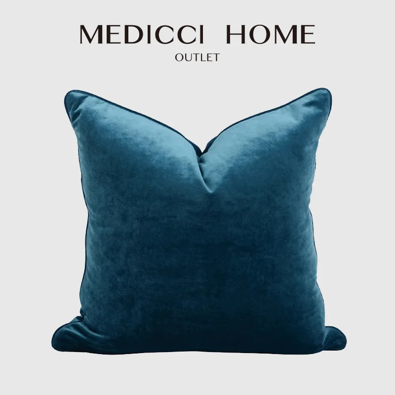 Medicci Home Luxurious Italy Velvet Pillowslip Throw Pillow Covers High Grade Solid Color Cushion Case For Living Room Sofa Bed