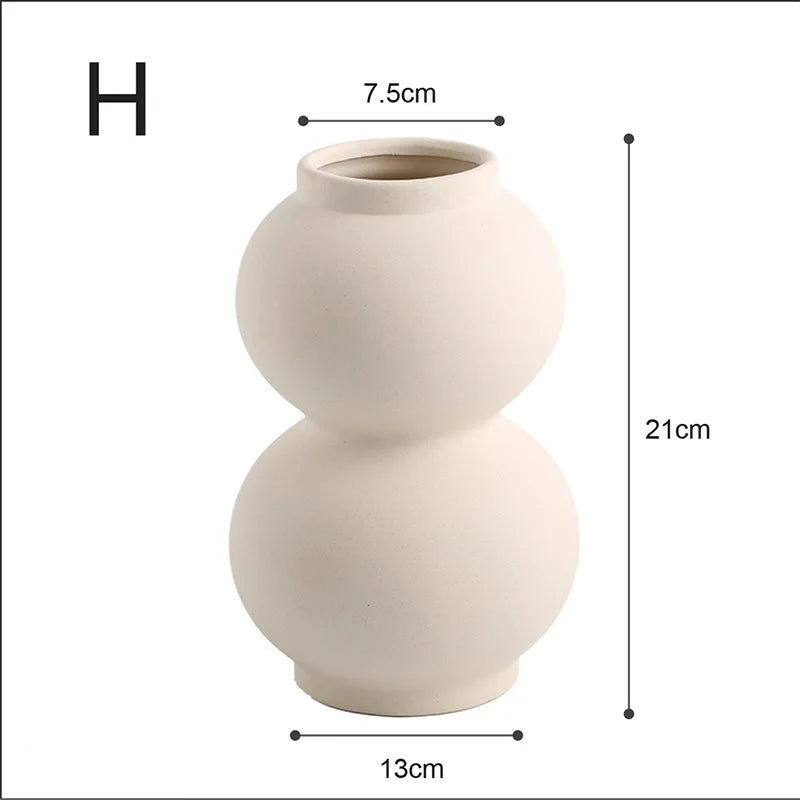 Nordic Polygon Circular Ceramic Vase