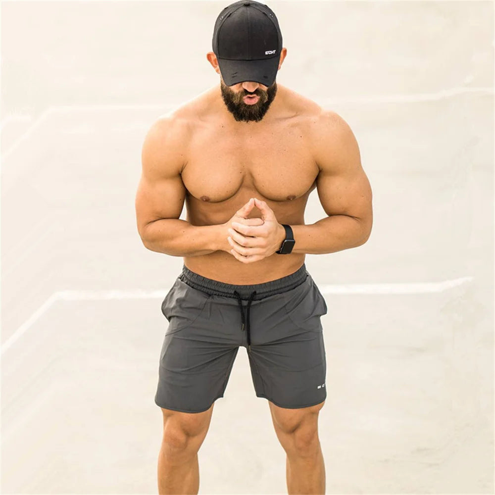 Men Gym Fitness Loose Shorts