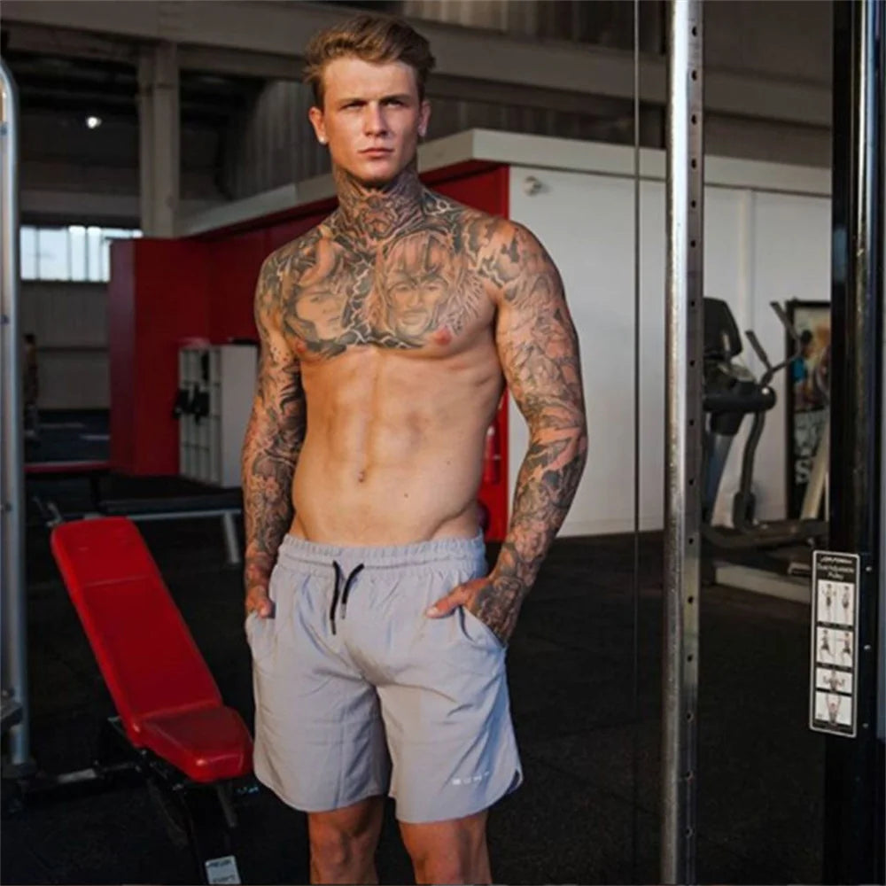 Men Gym Fitness Loose Shorts