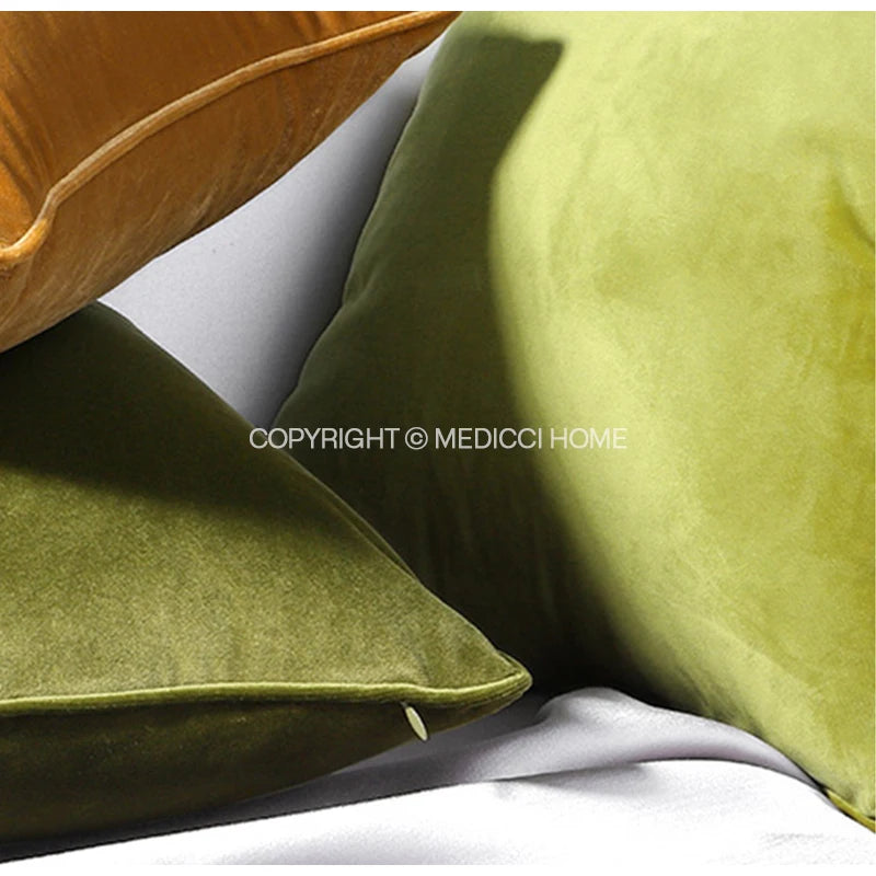 Medicci Home Luxurious Italy Velvet Pillowslip Throw Pillow Covers High Grade Solid Color Cushion Case For Living Room Sofa Bed