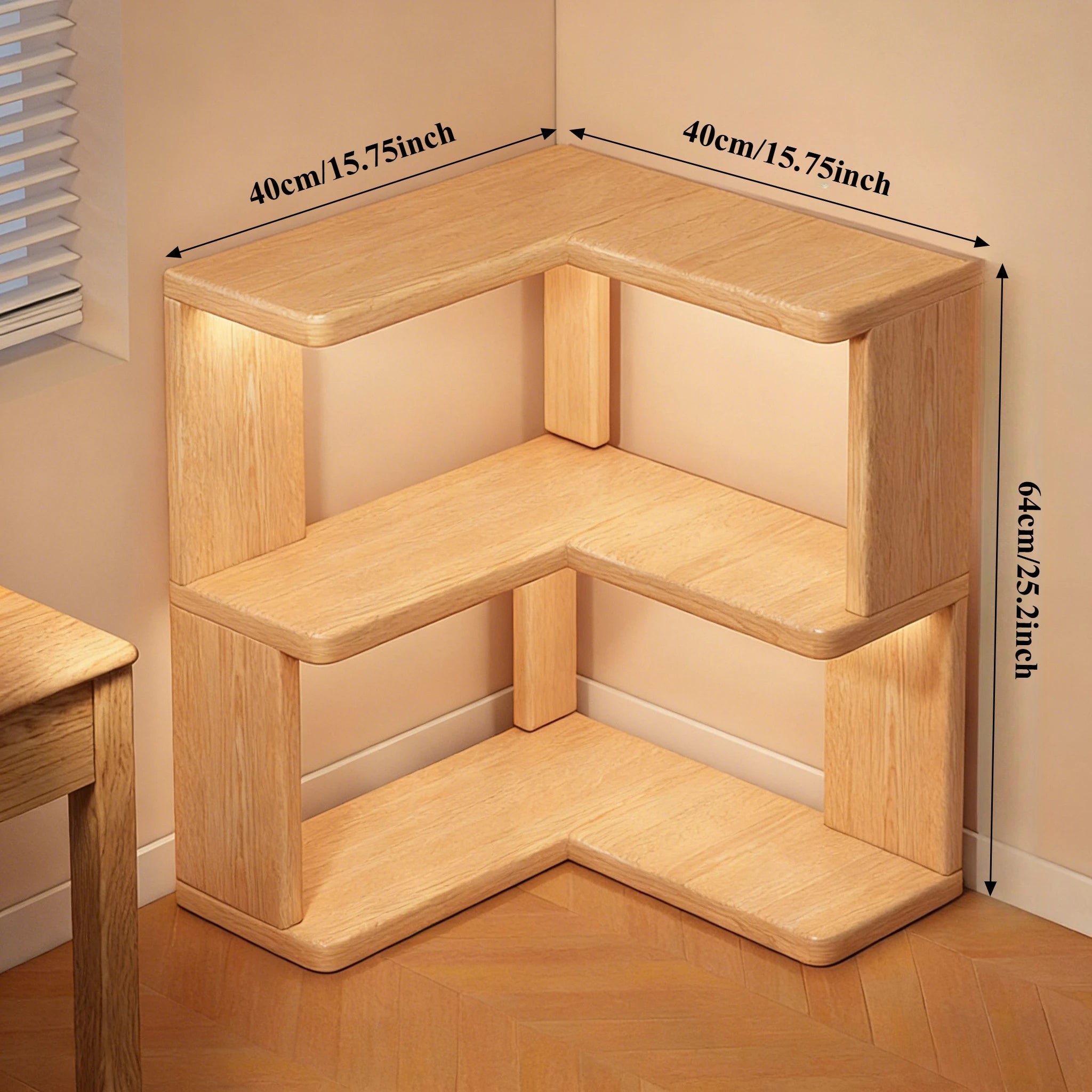 Wooden Corner Bookshelf Multi-layer Corner Cabinet Floor Rack Storage Shelf Bookshelf Storage Home Decorations