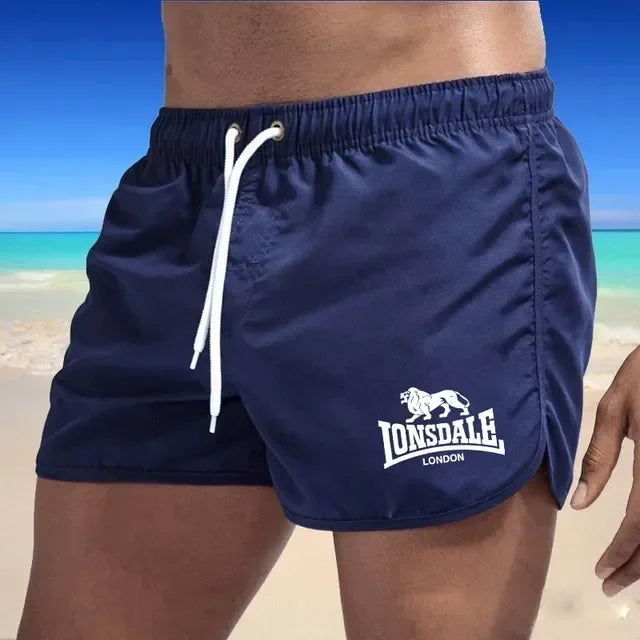 Men's Beach Shorts Lonsdale-Print Sport Running Pants Shorts Swimwear Movement Quick Dry Surf Shorts Swimwear