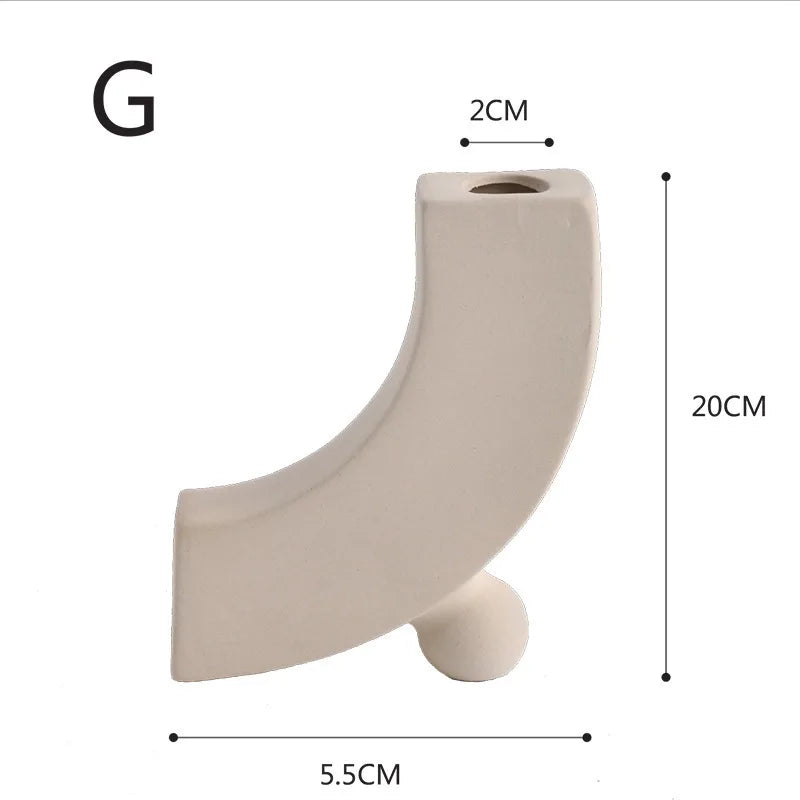 Nordic Polygon Circular Ceramic Vase