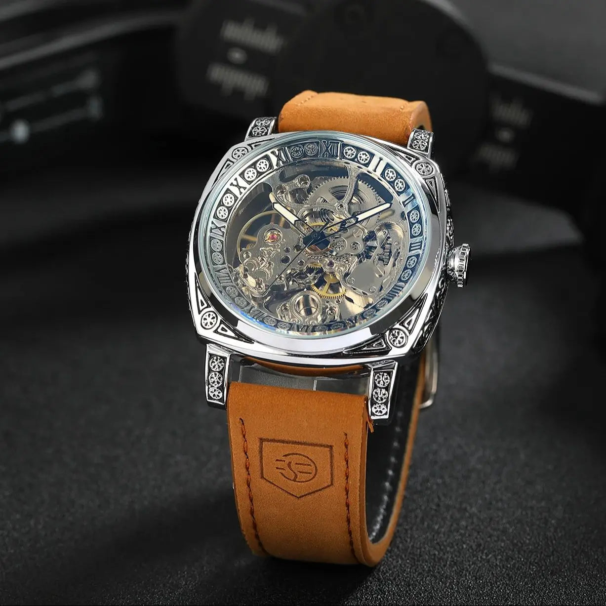 Forsining Royal Retro Skeleton Automatic Mechanical Watch for Men