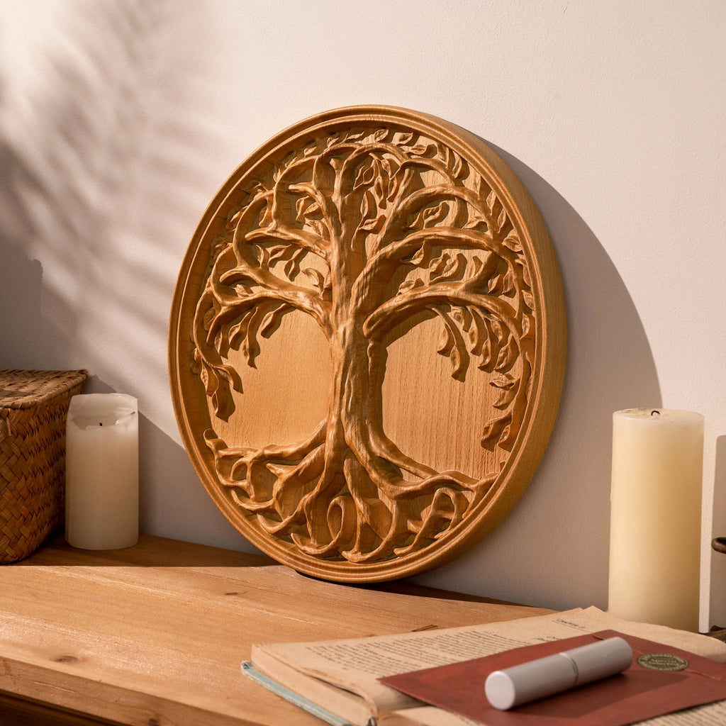 Tree of Life Wall Art Decoration, Family Tree Sign, Hanging Wooden Craft, Ornament for Home, Bedroom, Living Room Decor