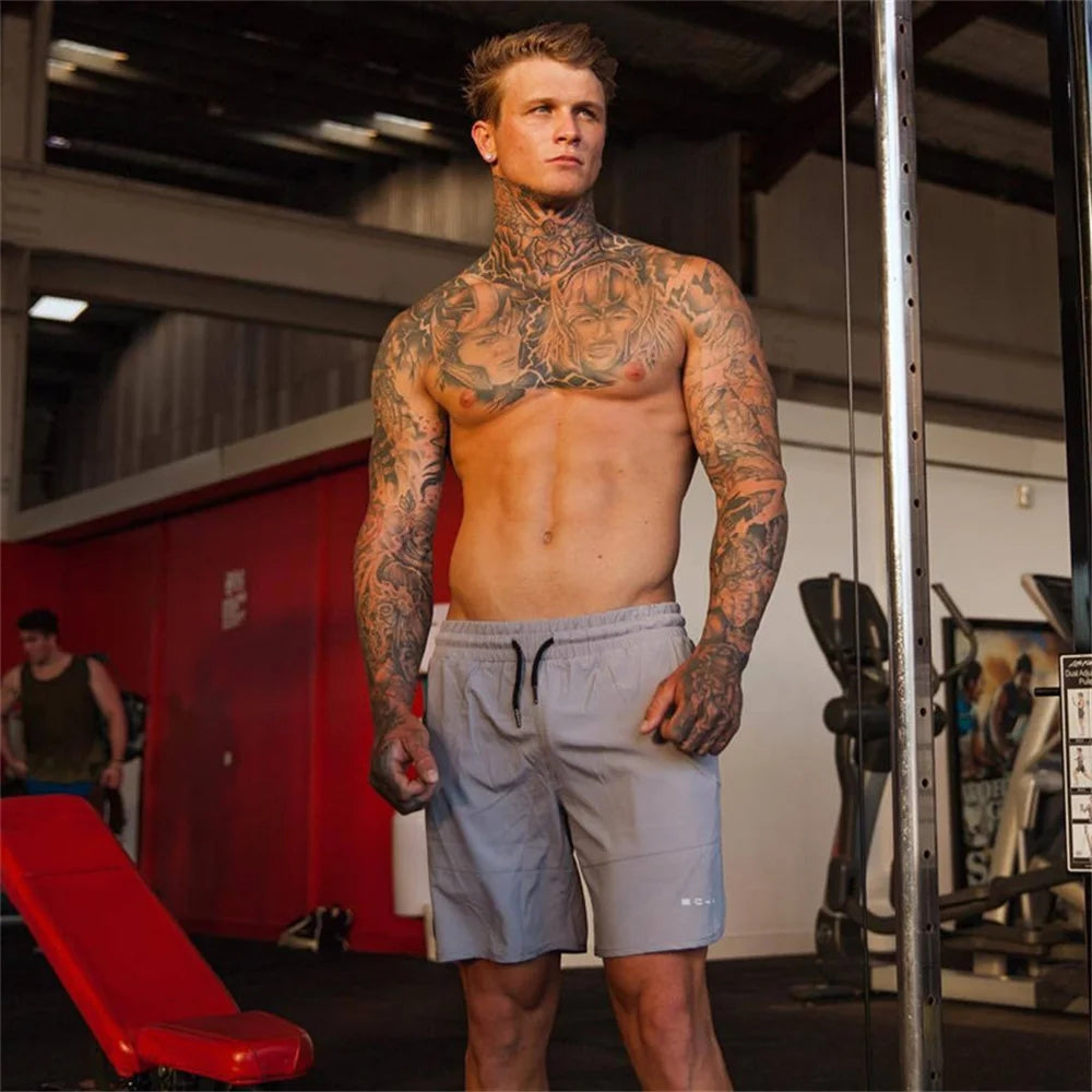 Men Gym Fitness Loose Shorts