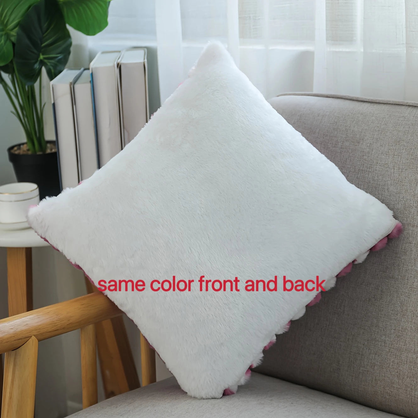 Pack of 2 artificial fur plush luxurious decorative throw pillow cover, for sofa, living room, and car interior（no pillowcore） ﻿