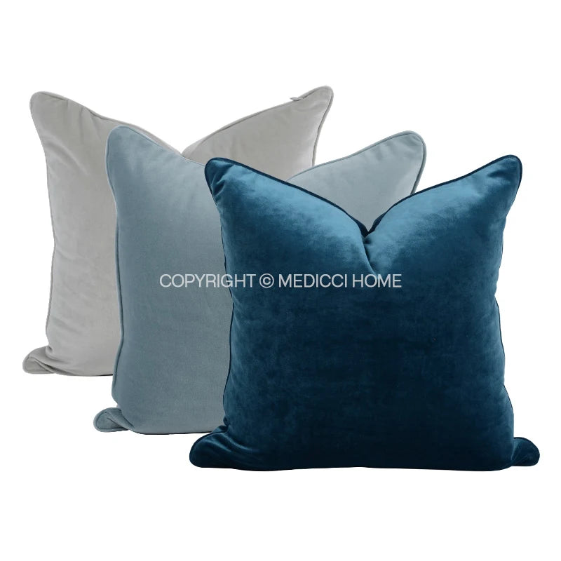Medicci Home Luxurious Italy Velvet Pillowslip Throw Pillow Covers High Grade Solid Color Cushion Case For Living Room Sofa Bed