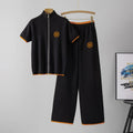 Short sleeved cardigan casual pants two-piece set