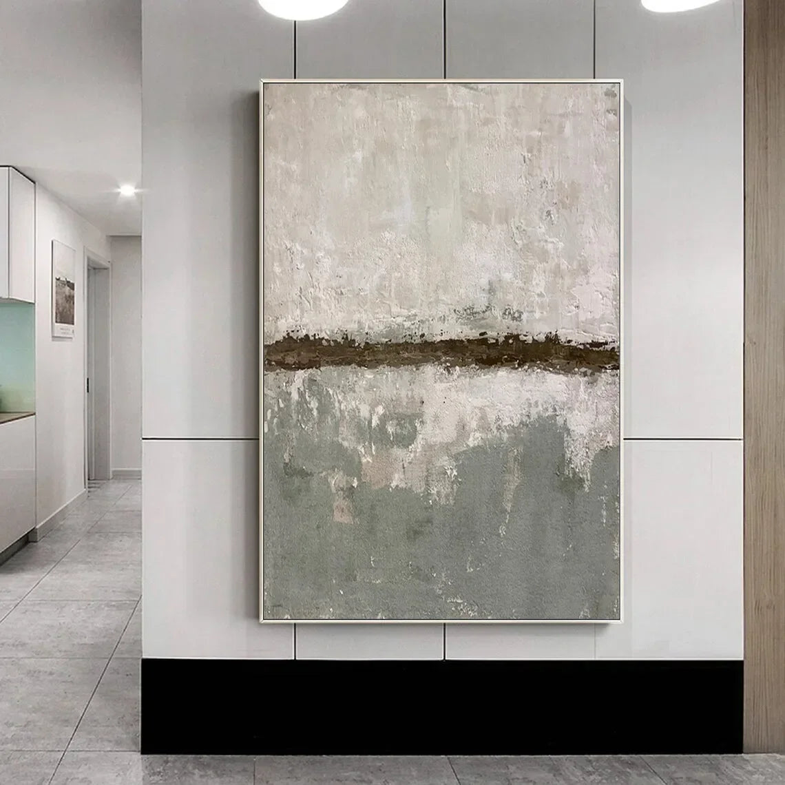 Modern Abstract Artwork  Minimalist Brown Beige Black Texture Painting Scandinavian Design for Home Wall Decor