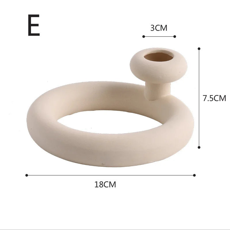 Nordic Polygon Circular Ceramic Vase