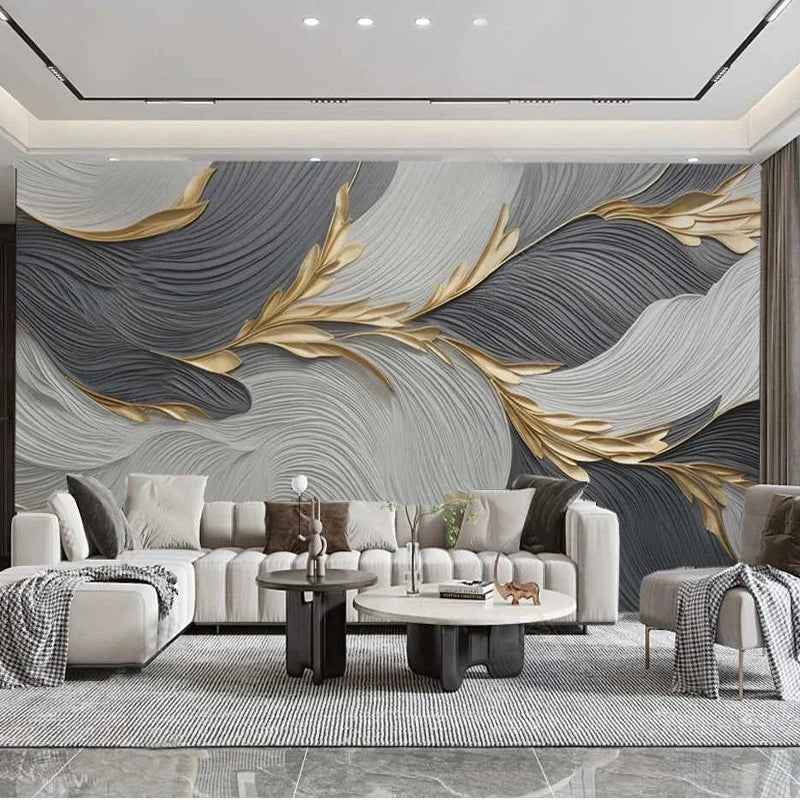 Custom 3D Wall Mural Creative Art Feather Geometric Patterns Photo Wallpaper Living Room TV Sofa Bedroom Papel De Parede Fresco